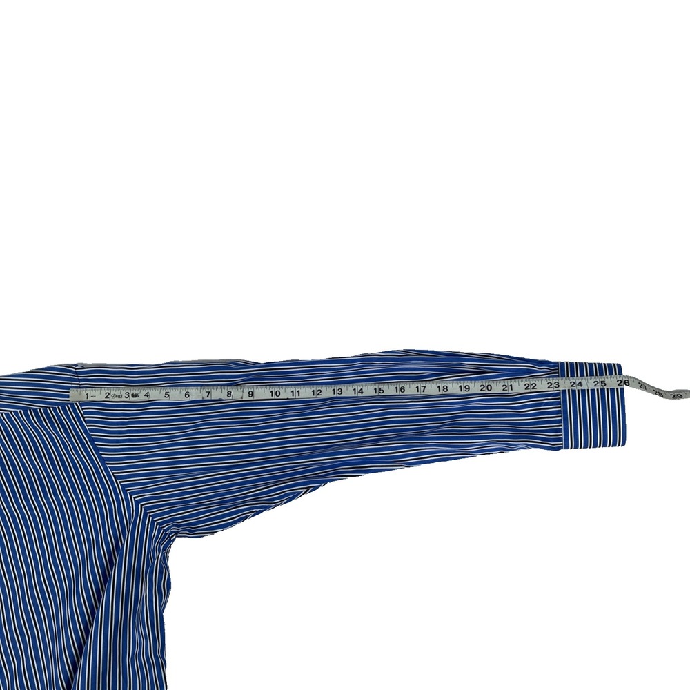 Mens Eton Contemporary Blue Striped Long Sleeve Dress Shirt Size 42 16.5 - Picture 9 of 10